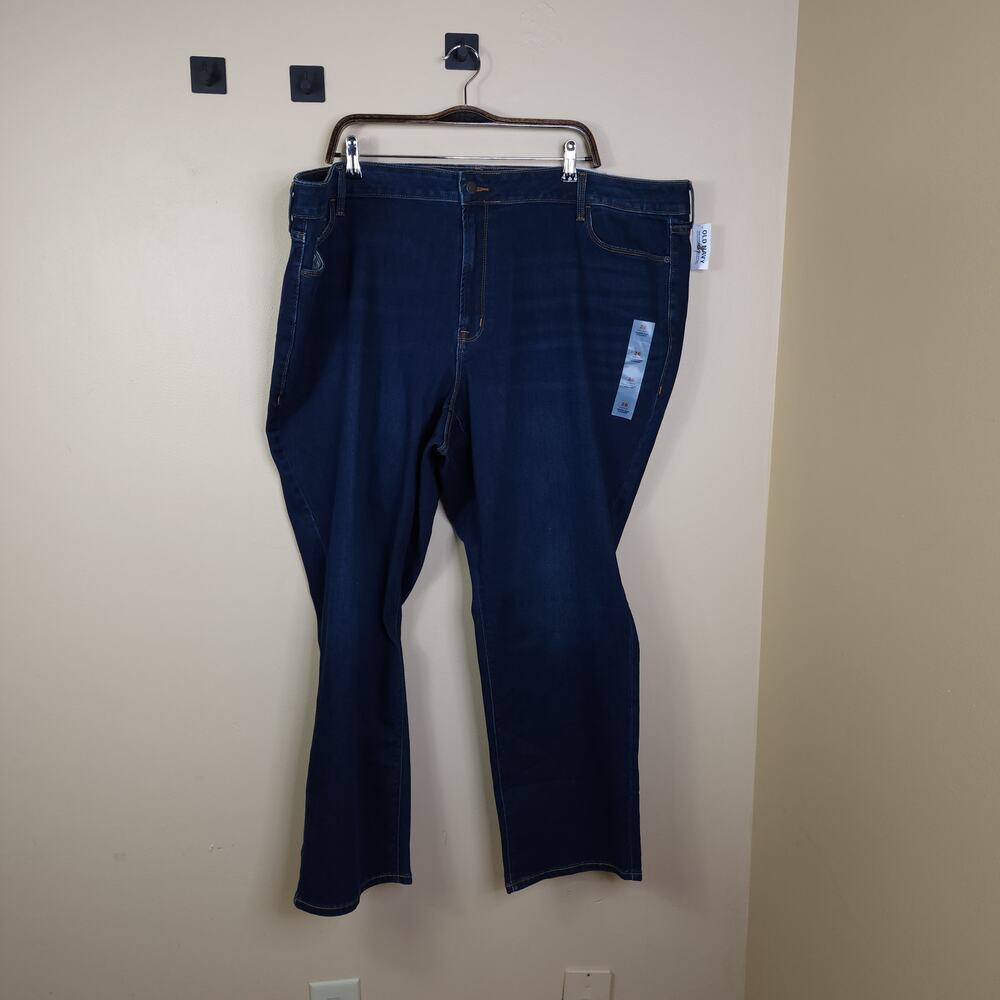 Old Navy Dark Wash Mid-Rise Power Slim Straight Jeans Size 26